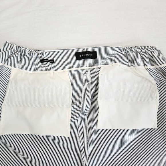 TALBOTS Hampshire Ankle Pants Navy/White Stripes Printed Size 16W New No Tags! - Picture 10 of 16